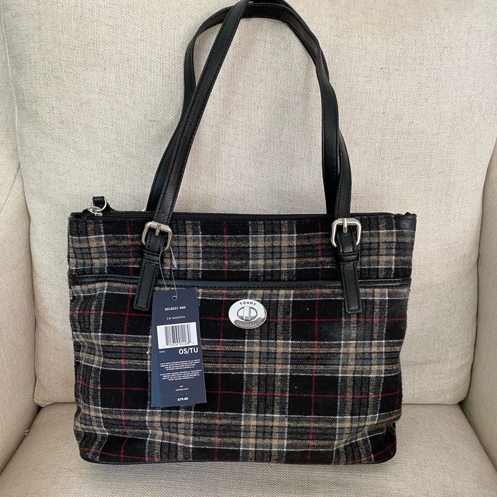 NWT Tommy Hilfiger Bag black plaid